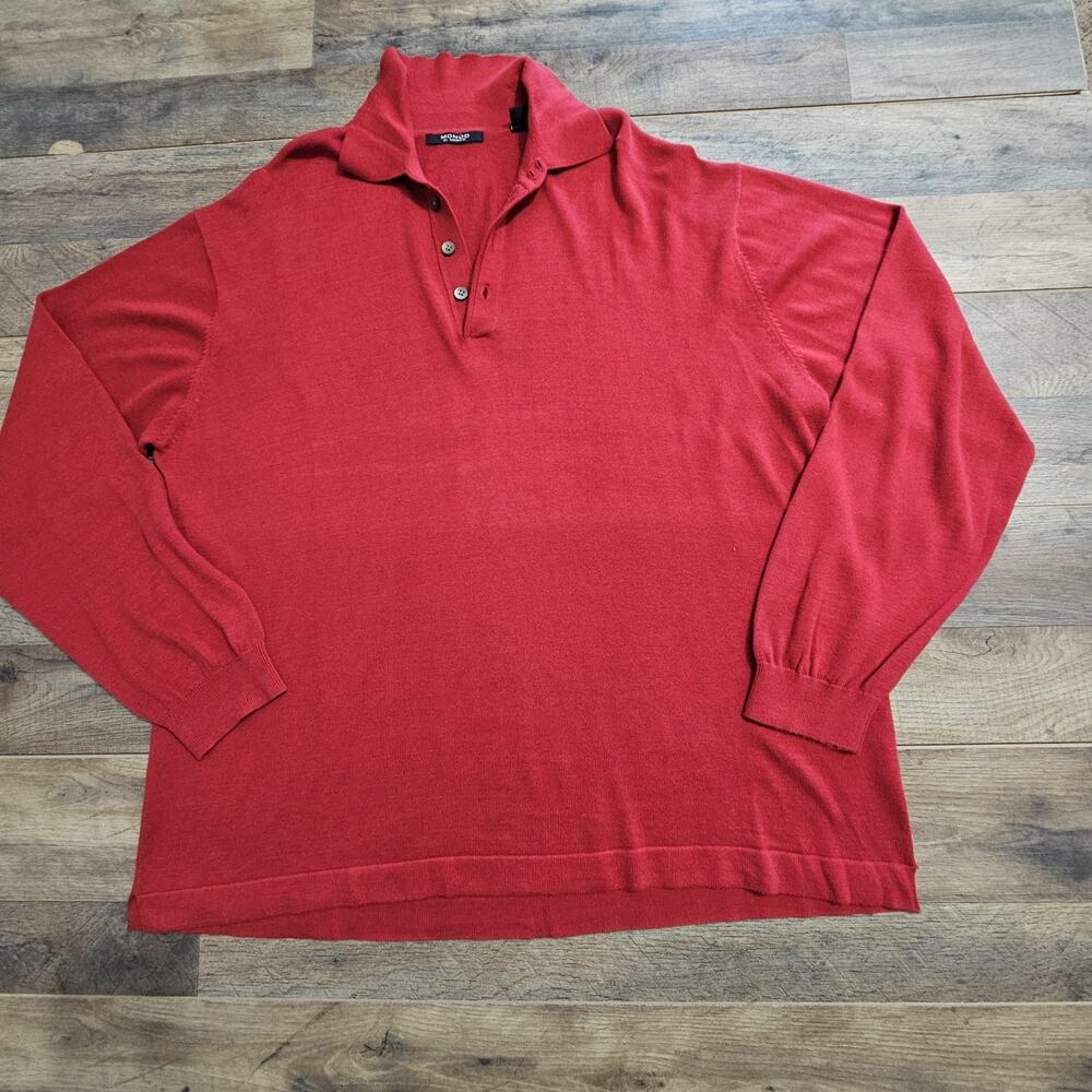 Mondo di Marco Men's Sweater Size XXL Red Long‎ Sleeve Henley Festive Holiday